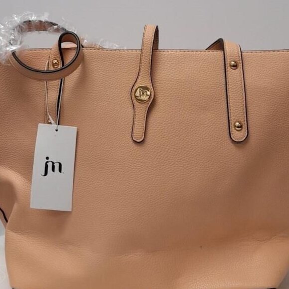 NWT Jessica Moore Peach Luxe Handbag Tote - Picture 2 of 8